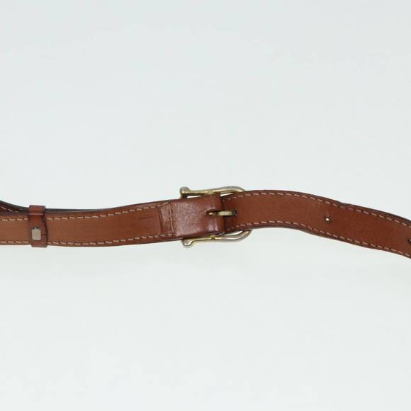 CELINE Macadam Canvas Shoulder Bag PVC Leather Beige Auth...